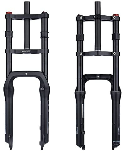 ZiYouao Fahrrad Gabel 1 Stück Doppelschulter-Schnee-Vorderradgabel 20 * 4,0 Zoll / 26 * 4,0 Zoll MTB-Gabel 130 mm Travel Air Supension Fahrradgabel E-Bike-Gabel Fahrradgabeln(26inch)