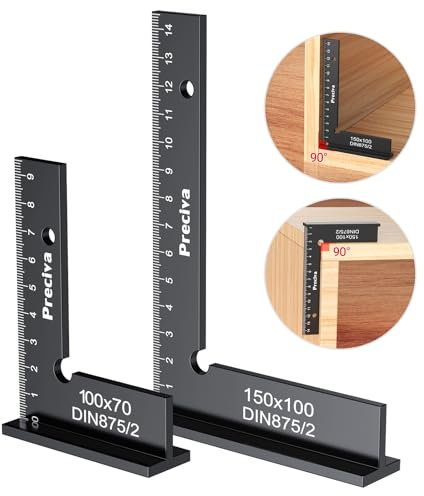 Preciva Precision Right Angle Positioning Blocks,2pcs Aluminum Set Squares,150x100mm &100x70mm Layout Tools for Machine Setup, Laboratory, Woodworking