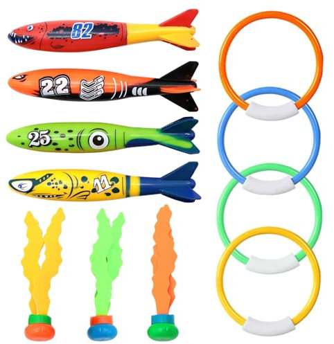 Tauchringe für Kinder Set, Tauchen Spielzeug Unterwasser ab 5 6 7 8 9 Jahren Jungen Mädchen, Tauchspielzeug Tauchringe Poolspielzeuge Poolparty Geschenk 5-12 Jahre Schwimmbad Wasserspielzeug Outdoor