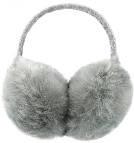 Ear Muffs Thermal Fluffy Faux Fur Ear Warmers Ear Plush Cover Fluffy Soft Ear Protector Windproof Plush Earlap Unisex Ear Warmer For Men Women Girls Adults Cold Weather Accessory Grey (Pack Of 1)