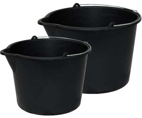 20 Stück Friesenthal Baueimer, mit Ausguss in 12L, Eimer für Garten und Baustelle, Standwassereimer, Blauer Engel, Made in Germany