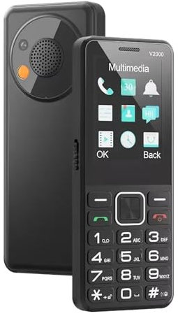 POCDOKYZ Senior 4G Mobile Phone with Emergency SOS Button - Large Keypad, 2.4 Inch Big Button Design, 1700mAh Long-Lasting Battery, 0.3MP Camera & Clear Display (Elderly Friendly),Black