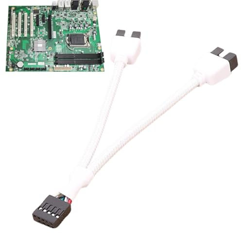 USB 2.0 Header Splitter Cable - Motherboard 9 Pin Extension, Internal Y Splitter Adapter, Black USB Header Cable | Durable Connection Cable With Stable Performance, Easy Installation Accessory For Com