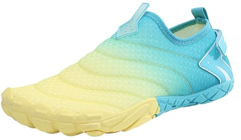 Summer Sales Hike Barefoot Water Shoes Womens Mens Swim Beach Pool Sea Wet Aqua Shoe Quick Drying Lightweight Comfortable Breathable Womens Barefoot Shoes UK Yellow 6
