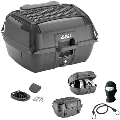 KOMPATIBEL MIT Y AMAHA FJR 1300 A MONOLOCK-TOPCASE + Platte + Netz + RÜCKENLEHNE GIVI FÜR 2 Integral- ODER JETHELME 45LT FÜR MOTORRÄDER-Roller MIT GEPÄCKTRÄGER ODER HALTERUNGEN