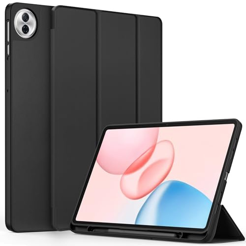 EasyAcc Hülle Honor Pad 10/Pad 20 Tablet 12,1 2025/2026 mit Stifthalter | Ultra Dünn mit Standfunktion Slim PU Leder Schutzhülle,Auto Schlafen/Wachen (Schwarz)