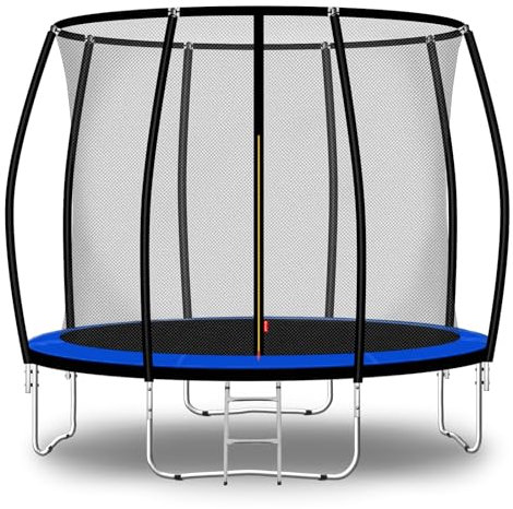 Baunsal® Trampolin Outdoor Ø 305 cm (FGIS) blau-schwarz als Komplettset Gartenspielzeug Kindertrampolin Gartentrampolin rund Garten Spielzeug für Kinder