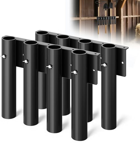 HEIWUKONG Shovel Holder for Truck, 8-Holes in 2 Grouped Metal Truck Shovel Mount /Rack, Heavy Duty Trailer Tool Rack for Rakes, Hoes, Trimmers, Lawn & Landscape Hand Tools (Bed/Box Mount Upgrade)