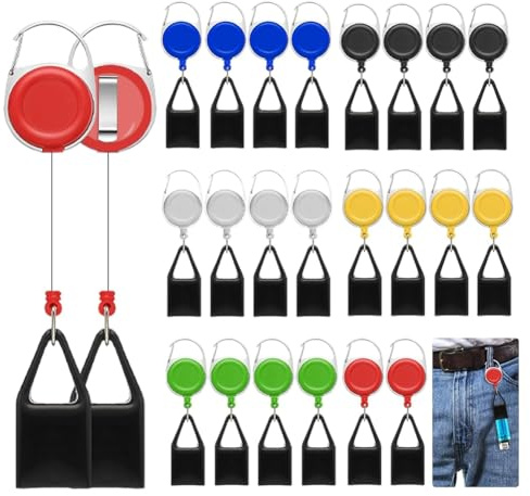 Agwuoetr 24 Pezzi 6 Colori Retrattile in Plastica con Fibbia A Sgancio Facile Porta Accendino Estensibile per Accendino con Clip da Cintura