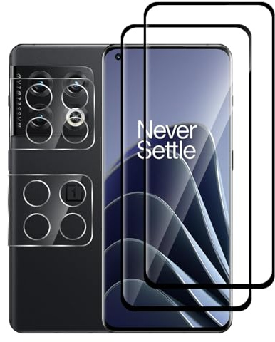 Pcircb [2+2 Protector de Pantalla para OnePlus 10 Pro 5G,2 Piezas Cristal Templado y 2 Piezas Protector camara,[Sin Burbujas] [41H Dureza],HD Cristal Vidrio Templado