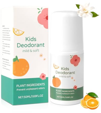 Deo Kinder, Natürliches Deodorant,Roll-on-Deodorant für Kinder und Jugendliche,Hypoallergenes, Haut Schützen,Trockene Haut Verhindern,Angenehmer Natürlicher Duft (Vanille Sonnenschein Zitrus)
