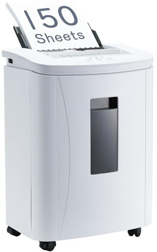 Fonirvanic Paper Shredder Heavy Duty: P4 Microcut 3×10mm 150 Sheets Auto Shredding Staples Credit Card 25L Large Capacity Overheat Full Bin Alert Quiet Design for Small Business Office Home Use