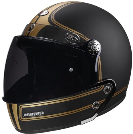 Vintage Casco Aperto Moto 3/4 Caschi Jet E Demi-Jet Con Visiera Casco Moto Integrali Per Uomo E Donna Omologato DOTECE Casco A Scodella Casco Da Motociclista 38,M:57-58CM
