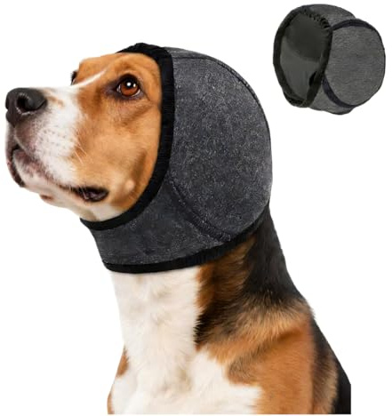 LAKPYN Cache-Oreilles Anti-Bruit Chien M - Apaisant, Réglable pour Tonnerre, Feux d'Artificio - Toilettage, Bain, Stress