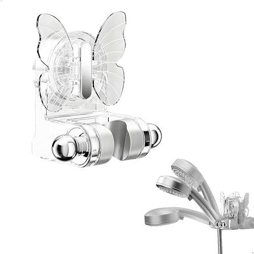 Accroche Pommeau de Douche Adhésive Réglable, 9,9x7,6x10 cm | Fixation Adhésive, Support Douchette 70°, Pour Carrelage Lisse
