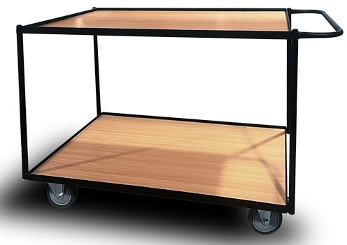 QUICK STAR Tischwagen 99x60cm H102cm für Garage Werkstatt Lager Massiv Rolltisch Lagerwagen Plattformwagen Handwagen