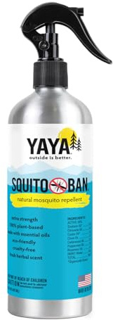 Squito Ban - Yaya Organics Mosquito Repellent, All Natural Bug Spray, Proven Effective, Family Friendly, Deet-Free | 16 ounces