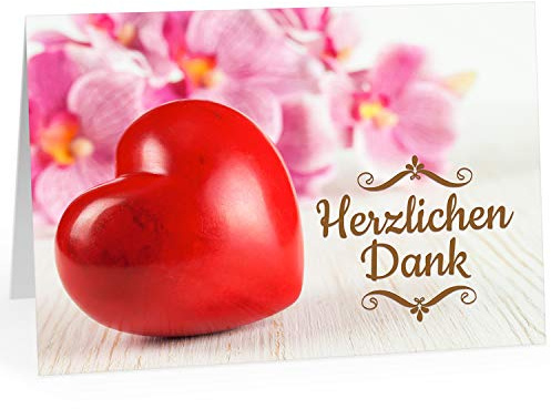 XXL Dankeskarte (A4) | Großes Herz rot | mit Umschlag | edle und hochwertige Klappkarte | Als Dankeschön | Große Karte um Danke zu sagen | Maxi Danksagung | Karte | Überformat