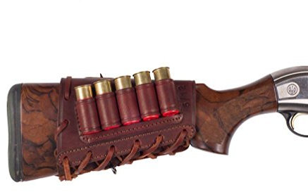 VlaMiTex J17 Borsa Porta-Munizioni, in Vero Cuoio, Marrone, Calibro 20
