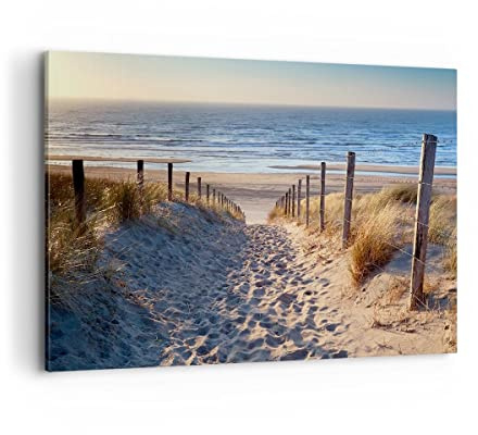 ARTTOR Cuadros Decoracion Salon mar playa duna Lienzos decorativos 120x80cm Cuadro Sobre Lienzo Moderno Dormitorio Cocina Cuadros Pared Imágenes Wall Art Prints Decor Canvas Grande XXL AA120x80-3612