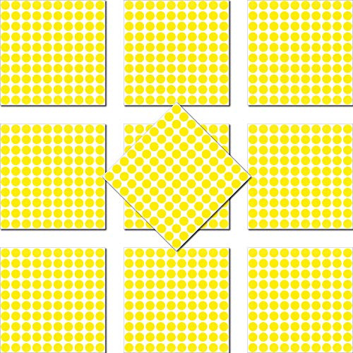 1000 Klebepunkte 5mm selbstklebend farbige Punkt Aufkleber PVC Deko Folie Etiketten Inventur (gelb)
