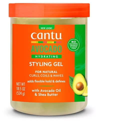 CANTU - Gel de Peinado con Aguacate - Sin Alcohol - Estiliza y Define - Ideal para Cabello - 524 g - Hidrata, Fijación Suave y Natural