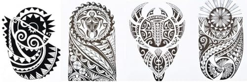 4 Blätter Temporary Tribal Tattoo Maori Design Tattoo HB4