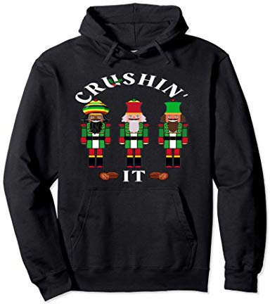Schiaccianoci divertenti che schiacciano design natalizio 7 Felpa con Cappuccio