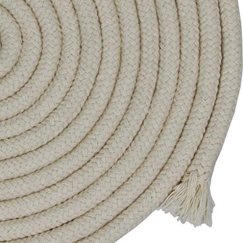 Jukway Corda in Cotone Naturale 10mm, Corda Intrecciata Rotonda 5m/16piedi con Anima, Morbida Legare Cavo Versatile per Cucire, Impacchettare, Decorazioni DIY, Artigianali - Bianco Grezzo (5M)