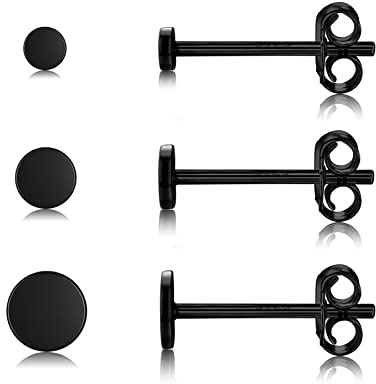 CERSLIMO Damen Ohrstecker Silber 925 Klein für Damen Herren Mädchen, 3 Paar Ohrringe Silber Gold Rosegold Schwarz Rund Flach Set (2mm/3mm/4mm) Zierliche Knorpel Tragus Helix Kreis