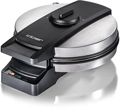 Cloer 2898EF Máquina profesional para barquillos con escudo de armas de East Friesland, revestimiento doble resistente al azúcar, Área de horneado 16 cm, 800 W, señal acústica y lámparas piloto