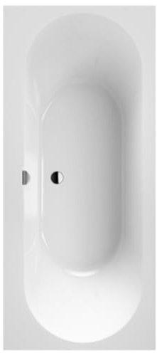 V&B Rechteck-Badewanne Oberon 2.0 180x80cm, Ablauf mittig, weiß