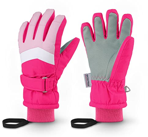 Homord Handschuhe Kinder, Wasserdicht Skihandschuhe Kinder Winterhandschuhe | Warme Atmungsaktiv Schneehandschuhe Winter für Jungen und Mädchen Winter Thinsulate Fingerhandschuhe für 4-13 Jahre