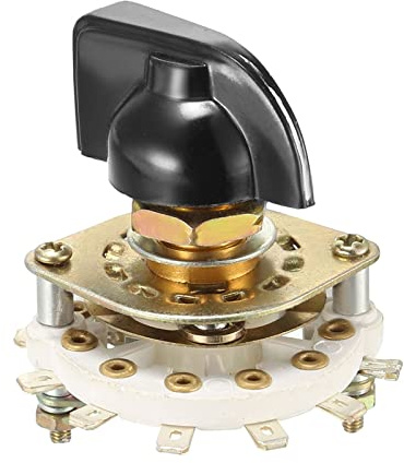 Rebower Band Channel Rotary Switch Selector 1P6T 1 pol, 6 positioner, 1 däck [för radio, TV, industriell maskinstyrningsenhet] – 1 styck
