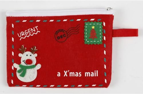 BURI Filz Geschenktaschen Weihnachten Briefumschlag Geschenkbeutel 12er Set | BURI Filztasche aus Filzmaterial als festliche Schmuck- und Geschenkverpackung, wiederverwendbar zu Weihnachten