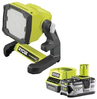 Pack RYOBI Projecteur LED 18V One+ 1800 lumens RLFD18-0 - 1 Batterie 4.0Ah - 1 Chargeur rapide RC18120-140