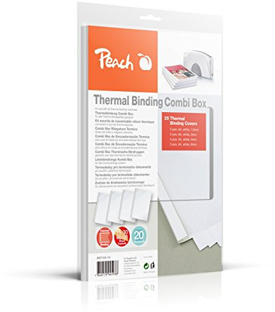 Peach Thermobindemappen Spar Set A4 - für 15-60 Blätter - 20 Stück assortiert - weiss - inkl. Foto Album Combi Box für 15 Fotoalben für 14-30 Fotos 10x15cm - PBT100-14A