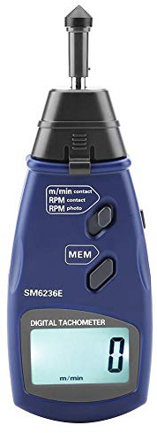 Digital Varvräknare SM6236E,Varvräknare Mekanisk Varvräknare Svart Sm6236E Laserkontaktvarvräknare 5 Siffror 18 Mm Digital LCD-varvräknare Rotationsmätare Tester