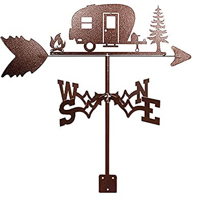 JESSAH Wetterfahne Wetterfahne Sika Hirsch Eichhörnchen Eule Camper Edelstahl Wetterfahne Messwerkzeuge Wetterhahn Outdoor Gärten Eisen Kunst Häuser Terrasse Rasen