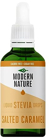 Modern Nature Salted Caramel Stevia Flüssig - Flavour Drops - Stevia Zucker - Stevia Drops Süßstoff - Liquid Aroma Geschmacks Tropfen - Sirup Zuckerfrei Ohne Kalorien Alternative Süßungsmittel 100ml