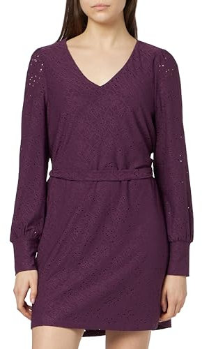 Vila Vipaulina Robe Courte à col en V L/S Mini, Lilas, M Femme