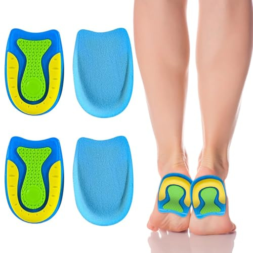 ZYKORT 2 Paia Solette Per Tallone, Taglia L Cuscinetti in Gel in Silicone, Solette per Tallone Scarpe per Uomo, Tendine D'Achille Plantari per Tallonite per Plantar Fasciite e Dolori di Achille
