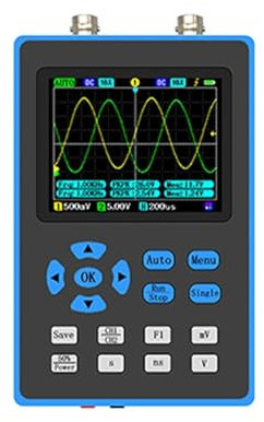 JUUTQA DSO2512G 2.8 Inch Handheld Digital Oscilloscope 120M Bandwidth Dual Channel Oscilloscope Minimum Vertical FFT Spectrum Analysis