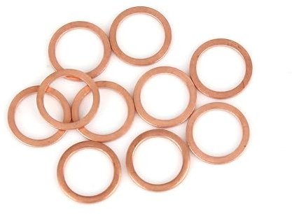 A ABSOPRO Rondelle en cuivre 12 x 16 x 1,5 mm Joint d'étanchéité plat pour voiture (lot de 10)