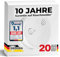 Rauchmelder 20er Set mit 10 Jahre Garantie BSI Zertifiziert nach DIN EN14604 inkl. 9V Batterie Rauchwarnmelder Brandmelder Feuermelder