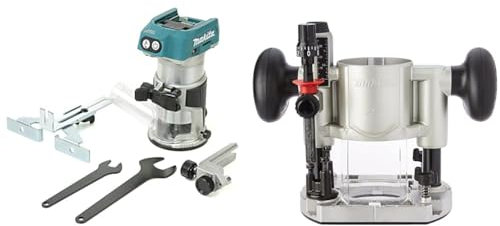 Makita DRT50ZX4 18V Li-Ion LXT Brushless Router Trimmer - Batteries and Charger Not Included & Base 195563-0 rt0700c Straight, Blue, 28.4 x 8.4 x 9.6 cm