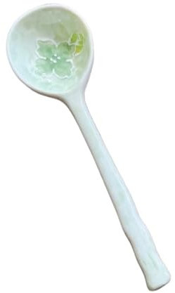 Petite Cuillère Cuillère à tête ronde en céramique peinte à la main, petite cuillère à soupe, cuillère à café, cuillère à remuer, cuillère à Dessert en porcelaine Cuillère à Café(Color:F)