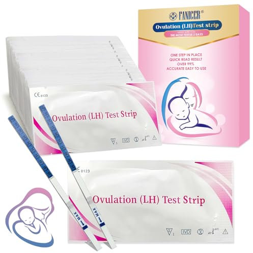50 Stück Ovulationstest Streifen, Ovaluationstests, Kinderwunsch Ovulationstest, Empfindliche Ovulationstests, 25 miu/ml optimaler Sensitivität, Fruchtbarkeitstest für Frauen Eisprung