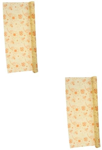 Beavorty 2rolls Beeswax Food Wraps Reusable Organic Cotton Wrapping Food Preservation Cloth Sandwich Wraps for Home
