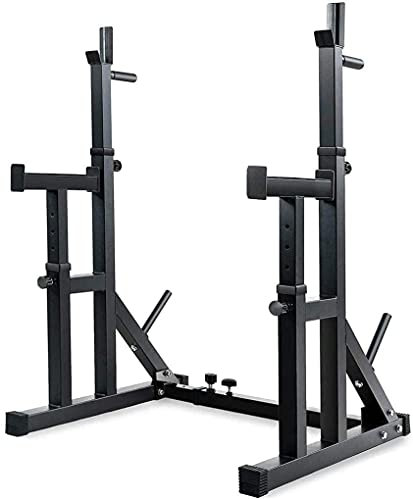 JFNHUTL Hantelbank, Fitnessgerät, multifunktionaler Langhantelständer, Dip-Ständer, Fitness, Verstellbarer Kniebeugenständer, Gewichtheber-Bankdrücken, Dip-Station für Zuhause/Bü